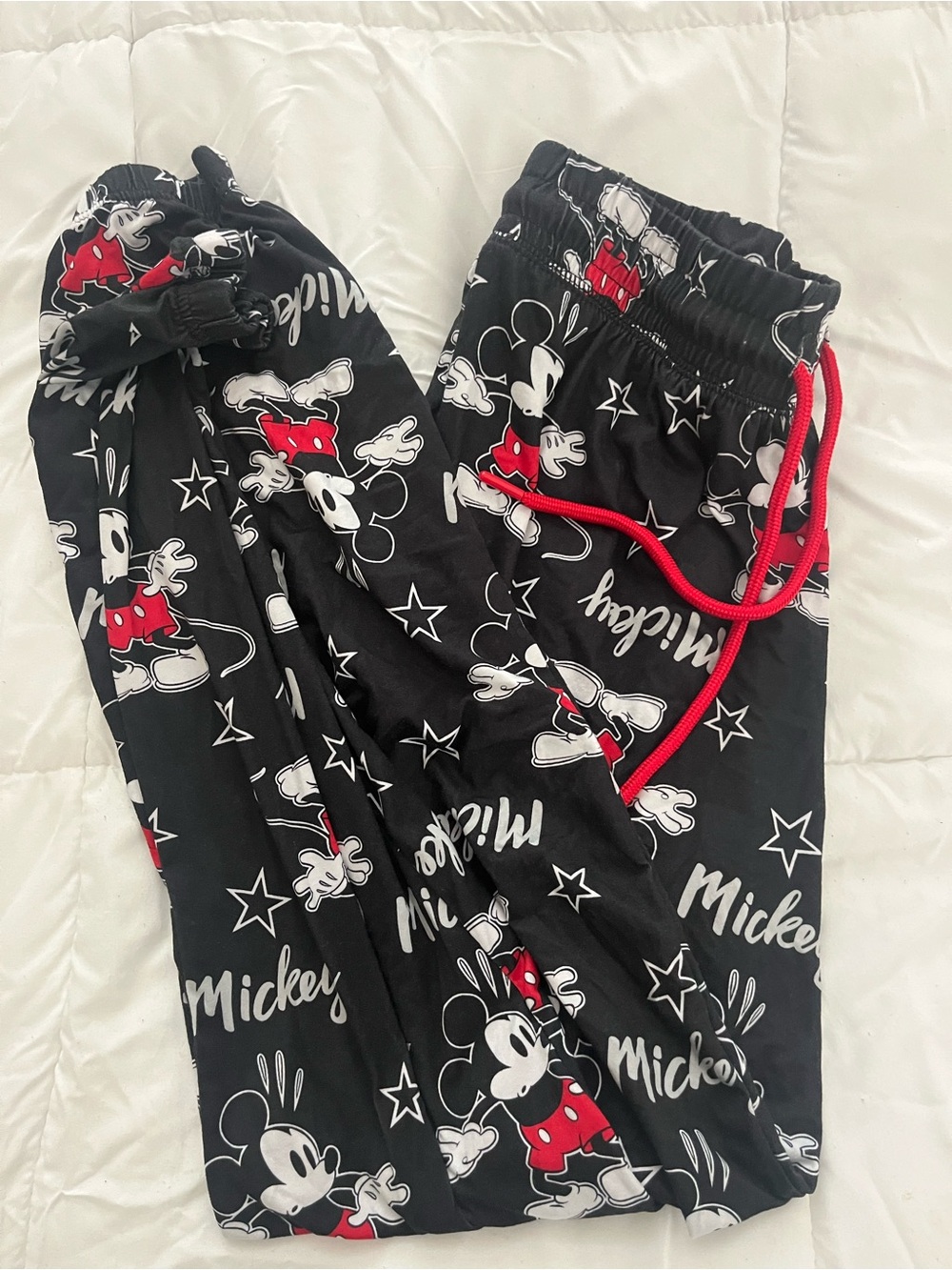 Disney women’s Black and Red Mickey Mouse Pajama Pants
